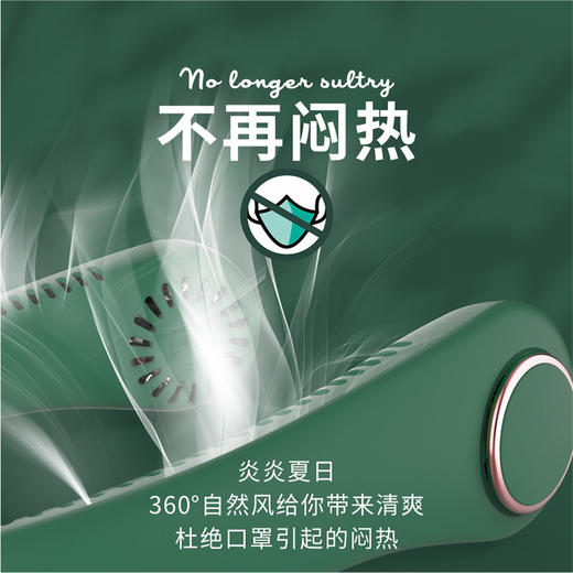 夏季清凉必备！【戈尔斯诺】 无叶挂脖风扇A GS-WYGB01A白色-FN 商品图3