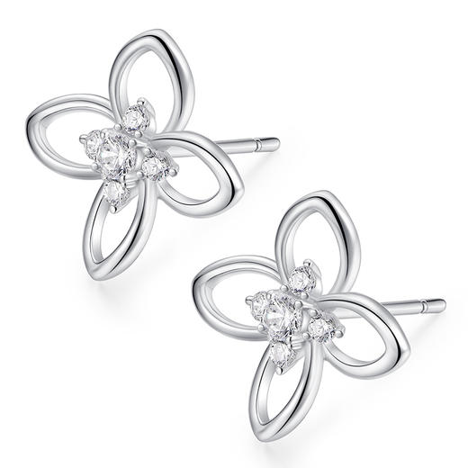 卡蒂罗/KADER 丁香花耳钉 幸运四叶草造型转运设计简约时尚通勤百搭纯银耳饰 温柔浪漫春焕新气质养耳洞配饰 商品图1