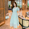 奢姿大码女装2025夏季减龄刺绣别致小众连衣裙胖妹妹V领时尚裙子9952822119 商品缩略图4