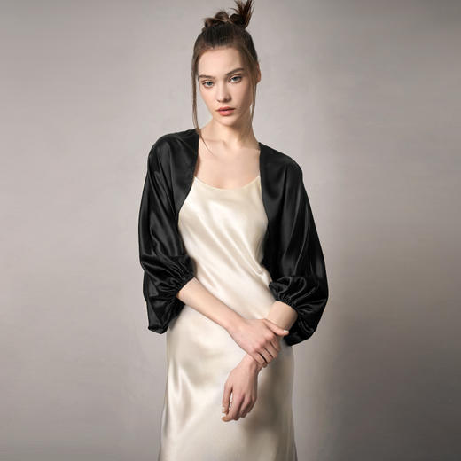 Solo seta22姆米真丝长袖披肩桑蚕丝防晒衣吊带裙外搭罩秋冬外套 商品图3