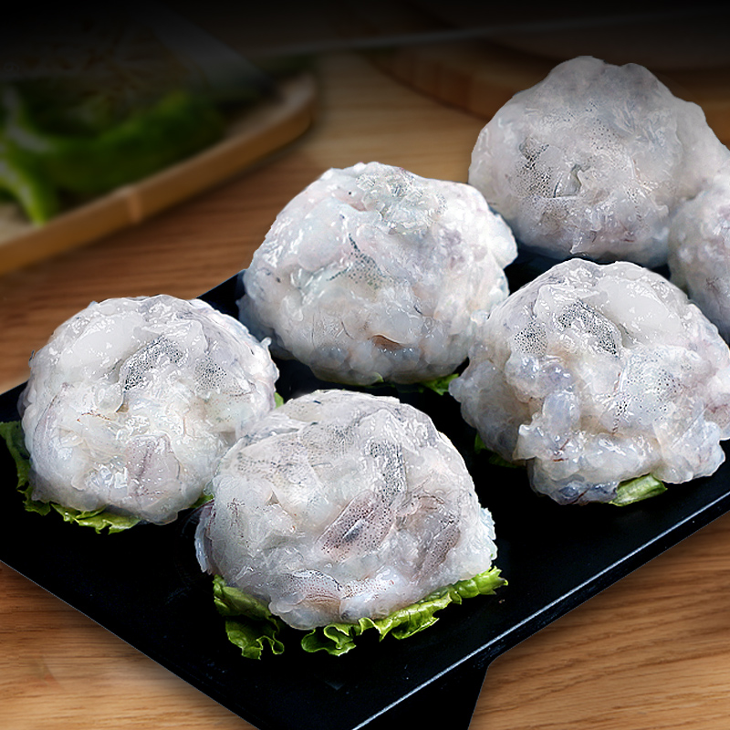 北海湾150g*6袋虾滑新鲜火锅生鲜挤袋手打青虾滑虾球