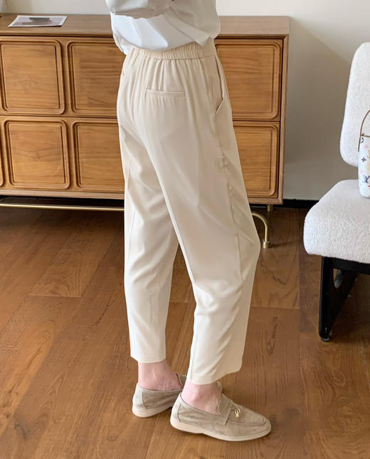 小禾夏季桑蚕丝混纺微锥西装裤061107 商品图5