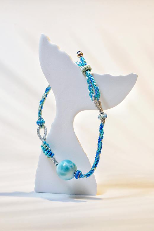 巧也【沧海明珠】海纹石配珍珠纯手工编织手绳定制款国风手珠禅意风手珠 商品图2