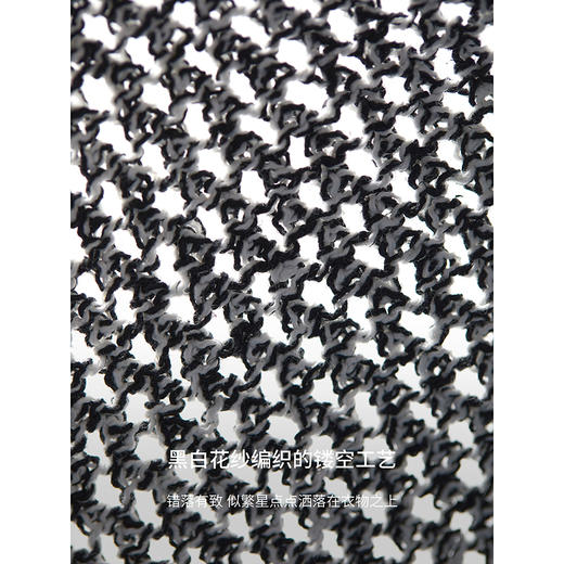 棉仓363635004初棉棉麻混纺镂空短袖针织上衣 商品图3