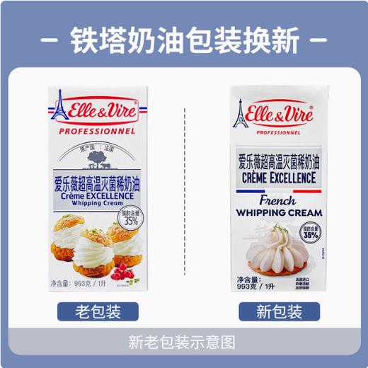 【保质期到26.3.3】铁塔爱乐薇高温灭菌淡奶油 动物性稀奶油 两种规格 盒/箱（12盒） 商品图1