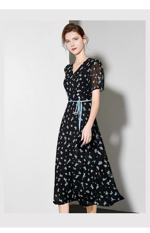 全新升级【铂金会员247/天猫329/差价82】(11523)洛诗琳2025新款夏季裙子高级感时尚气质小众法式碎花连衣裙 商品图2