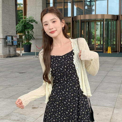 奢姿大码女装2025夏季时尚减龄V领开衫胖妹妹气质休闲长袖上衣9652622015 商品图1