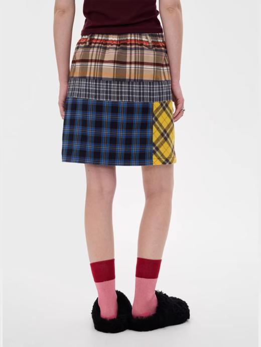 local tag/It24ssk18/格纹面料拼接重工时髦短裙 商品图1