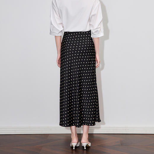 「高货wl」全新升级【铂金会员220/天猫289/差价69】(94644)洛诗琳高品质波点半身裙2025夏季新款醋酸缎面气质包臀裙 商品图2