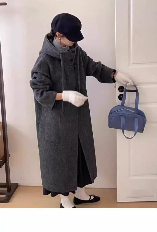 【YW】无忧购“”英伦风米白色茧型羊毛大衣8803二木扣（截单后3-5天发货） 商品图3