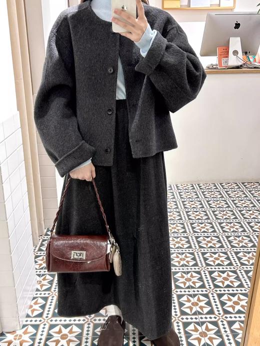 【YW】无忧购““短款韩版宽松小个子羊毛呢外套”8805韩版4粒扣（截单后3-5天发货） 商品图2