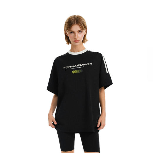 FDR旗舰店 凉感吸湿排汗短袖速干衣男女夏季织带渐变印花运动t恤 商品图1