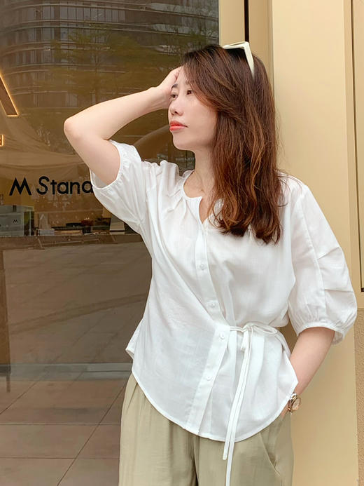 【百图lulu定制】【轻氧衬衫】 轻氧系 设计感 五分袖衬衫 莱赛尔衬衣 商品图0