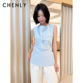 不退不换！尘衣｜25春夏立裁纸感匹马棉围裹无袖上衣