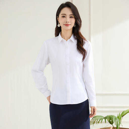 【弹力易打理】罗蒙春秋长袖衬衫女士通勤百搭商务正装职业上班工装衬衣女 商品图4