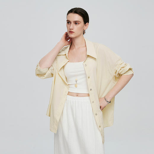 棉仓363604041初棉越洗越防晒衬衫女25春夏 商品图0