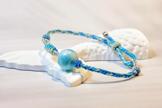 巧也【沧海明珠】海纹石配珍珠纯手工编织手绳定制款国风手珠禅意风手珠 商品图3