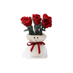 McHugs 浪漫玫瑰手捧花 玫瑰花手捧花植物玩偶娃娃毛绒玩具生日礼物情人情侣礼物