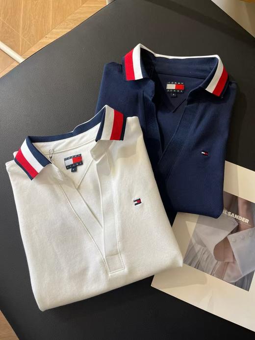 点此购买 汤米夏季女士休闲v领短袖poloT恤 hgn 321029 商品图9