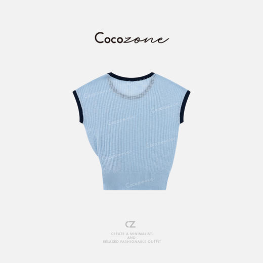 COCO ZONE 刘一一 圆领简约斜扭纹路显瘦毛织上衣CD1A0971 商品图4