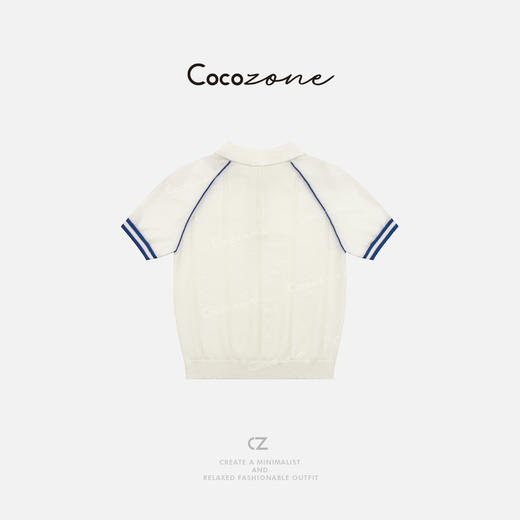 COCO ZONE 刘一一  “学院polo”撞色简约毛织上衣CD1A1006 商品图3