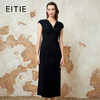 EITIE爱特爱法式优雅气质高级V领a字开叉显瘦连衣裙夏季新款8207923 商品缩略图0