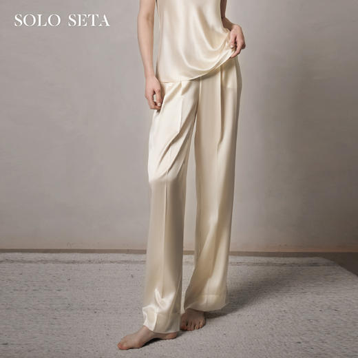 Solo seta22姆米重磅真丝睡裤女桑蚕丝家居长裤2025秋冬丝绸直筒 商品图0