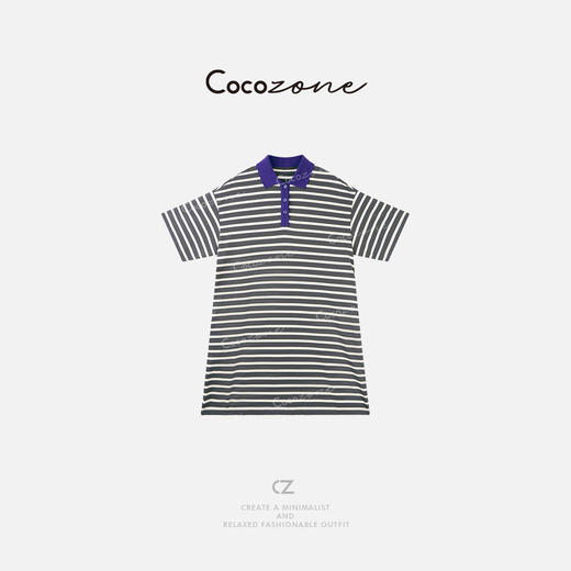 COCO ZONE 刘一一 “小米兰”撞色亲肤透气宽松直筒连衣裙CD2A1309 商品图2