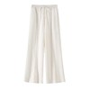 「K」洛诗琳35655夏季新款亚麻松紧腰蕾丝拼接休闲阔腿裤10369 商品缩略图1