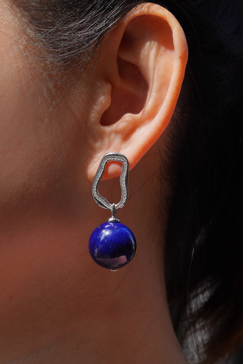 1.8青金大珠子耳坠