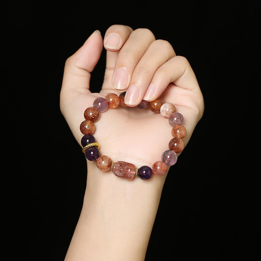 【事业】九紫离火腾龙手链紫幽灵貔貅手链 男女同款水晶手链 商品图2