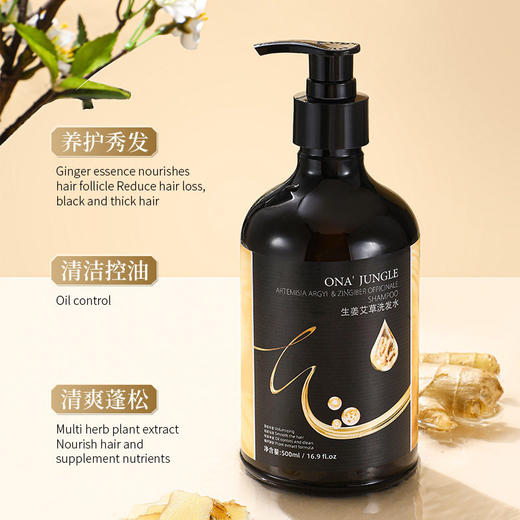 生姜艾草洗发水护发素沐浴露洗护套装控油蓬松丰盈清爽留香洗发露 商品图1