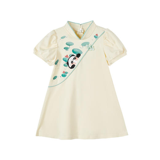 笛莎Deesha 童装女童小A版旗袍领国风连衣裙 商品图4