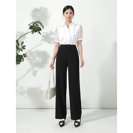 女裤夏季款韩版黑色西装直筒裤    AC-5T7268 商品图0