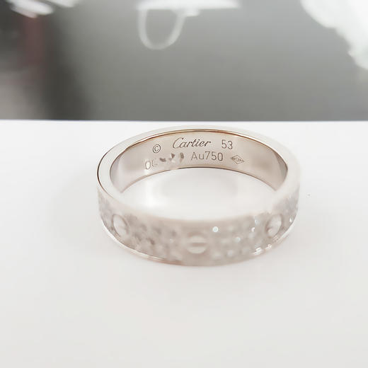 【95新】Cartier卡地亚LOVE系列B408345318K白金中宽版满钻满天星戒指53号、宽度4.6mm中性款 270525TH04 商品图5