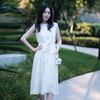 【高品质私服】【IC白色苎麻平纹布中长连衣裙】轻薄柔软，亲肤舒适，纤维强韧G1406-CC【无标出货 介意慎拍】 商品缩略图0