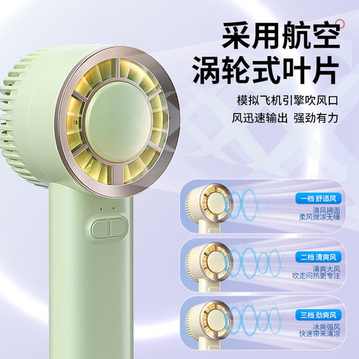 夏季清凉必备！【戈尔斯诺】 简约手提风扇 GS-D906-1米黄色、绿色-两色可选-FN 商品图6