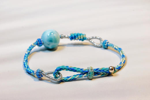巧也【沧海明珠】海纹石配珍珠纯手工编织手绳定制款国风手珠禅意风手珠 商品图9