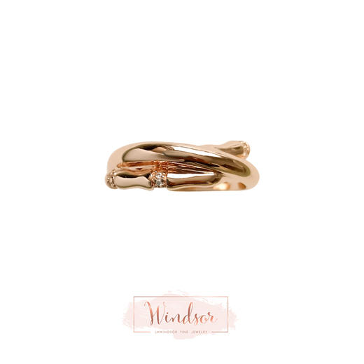 LHWINDSOR温莎珠宝   竹节交叉双层戒指 商品图0