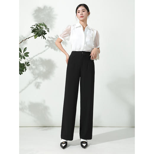 女裤夏季款韩版黑色西装直筒裤    AC-5T7268 商品图1