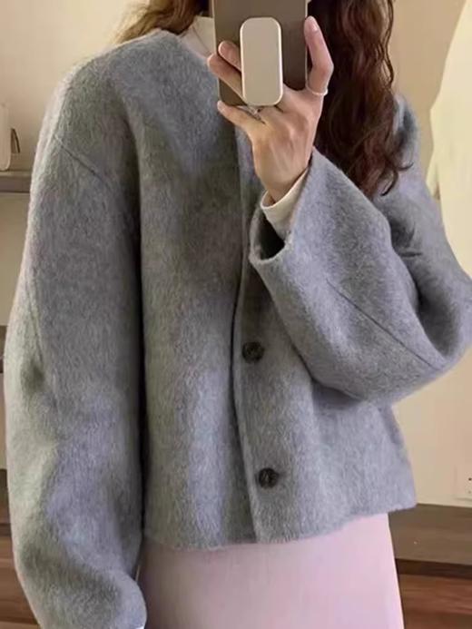 【YW】无忧购““短款韩版宽松小个子羊毛呢外套”8805韩版4粒扣（截单后3-5天发货） 商品图4