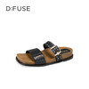 Dfuse迪芙斯2025夏季新款复古拖鞋布洛克勃肯鞋双条带凉拖女鞋DFD2110055 商品缩略图9