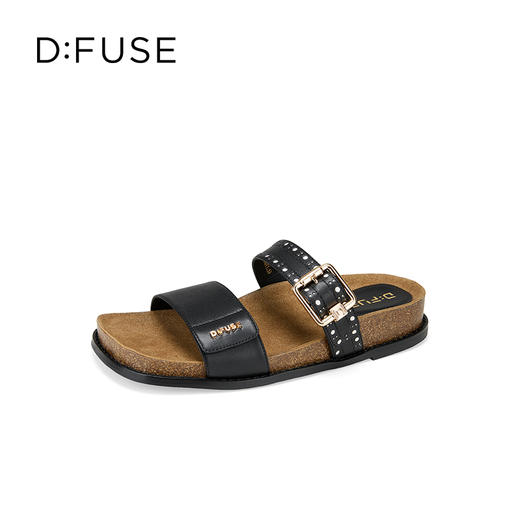 Dfuse迪芙斯2025夏季新款复古拖鞋布洛克勃肯鞋双条带凉拖女鞋DFD2110055 商品图9