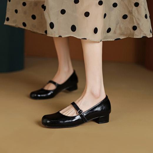 【预售5天】法式复古四色芭蕾舞蹈小皮鞋新款圆头玛丽珍鞋粗跟单鞋MLJ&A691 商品图2