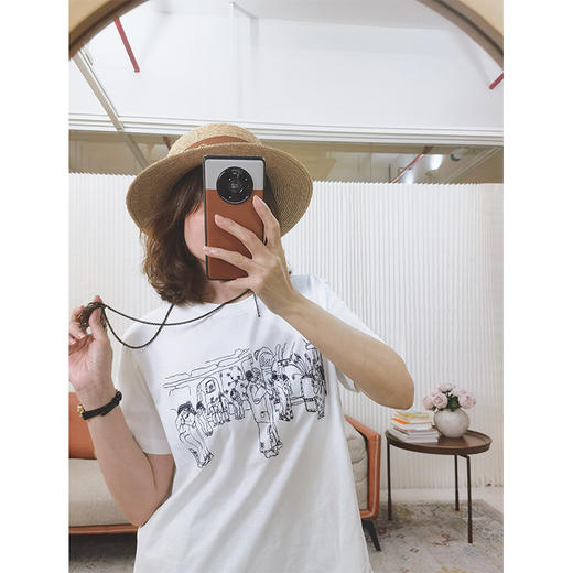 【贝拉自留款】长绒棉界天花板！ 线条人物刺绣短袖 软糯舒适 亲肤透气 立体刺绣 双针工艺 商品图2