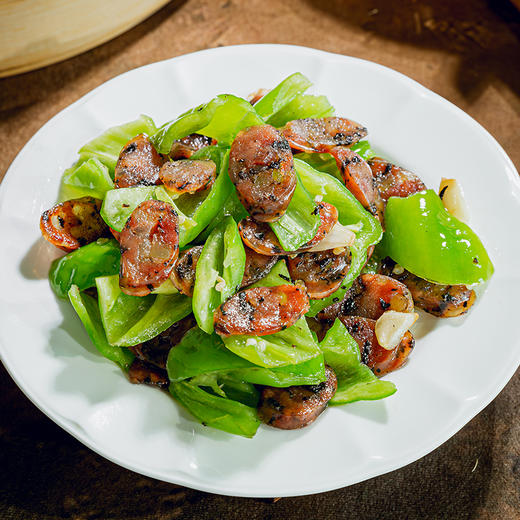 金字梅干菜土香肠260g纯猪肉干菜肉肠腊肠农家传统浙江特产腊味 商品图1