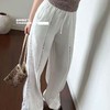 「K」洛诗琳35655夏季新款亚麻松紧腰蕾丝拼接休闲阔腿裤10369 商品缩略图0