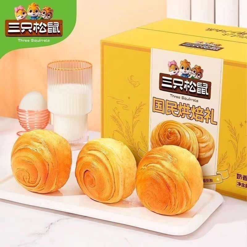 三只松鼠-奶香手撕面包1500克