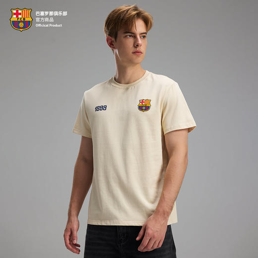 【官方正版】巴塞罗那俱乐部丨巴萨CAT涂鸦T恤米黄色创意短袖休闲透气 商品图4