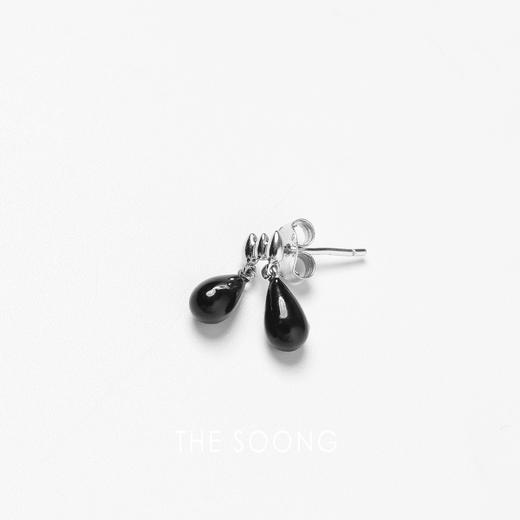 THESOONG|"黑芝麻"匠心精工抛光抗氧化925银针吊坠耳环HWZB7207 商品图1